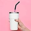 Senneny Set of 5 Stainless Steel Straws with Silicone Flex Tips Elbows Cover, 2 Cleaning Brushes and 1 Portable Bag Included (Colorful)- 8mm diameter #5