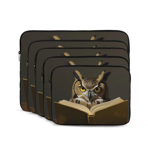 Owl Reading A Book Laptop Sleeve Case 17 Inch Suitable For Notebook Computer Tablet Traveling Carrying Simple Case2