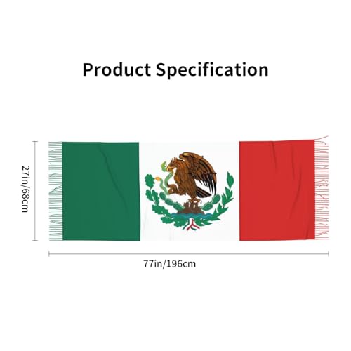 Scarf for Women Lightweight Soft Scarves Flag of Mexico Shawl Winter Warm Fringed Scarf2