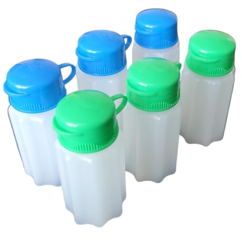 Handy Housewares Spill-Proof Flip-Lid Mini Salt & Pepper Shakers | Compact Durable Plastic Travel Spice Dispenser Set for Lunch Bags, Camping & Outdoor Cooking | Blue and Green (3 Pair)