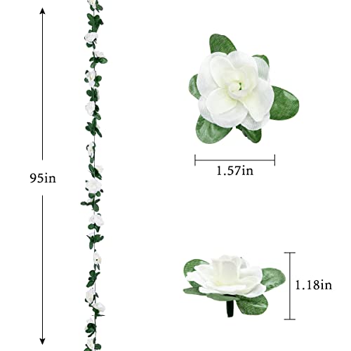 Senseya 6Pcs Artificial Flower Garlands Fake Peony Vine Artificial Flower Hanging Rose Ivy For Wedding Home Hotel Office Garden Craft Art Decor (Ivory) #TOP5