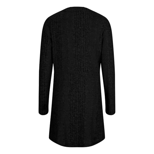 Womens Peplum Cardigan 2025 Fall Winter Medium Long Solid Knit Sweater Open Front Long Sleeve Casual Outerwear4