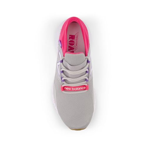 Image of New Balance Kid's Fresh Foam Roav V1 Lace-Up Running Shoe, Raincloud /Hi-Pink /Violet Crush, 6.5 M Big Kid