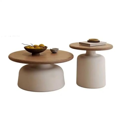 2WFYJNITP Sala de Estar Mesa de Centro Redonda Metal, diseño Simple y Moderno for Salas Estar pequeñas, Mesa Auxiliar for el hogar Que Ahorra Espacio, Ideal for Espacios compactos Centro