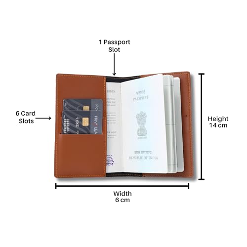 Image of AICA Personalised Name & Charm Leather Passport Cover (TanBrown) | Customised Gifts for Men Women