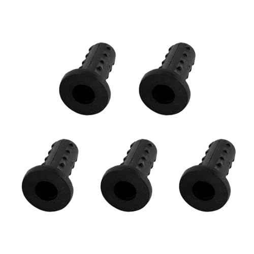 5pcs Caster Socket Sleeve Round Inserts Plastic Caster Insert Cap Caster Wheel Socket Sleeve Cover for Stem Grip Ring Caster Wooden Furniture Replacements (Black)