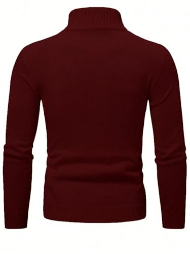 Pullover Sweaters for Men Casual Pattern High Neck Sweater,Autumn/Winter Embroidery2