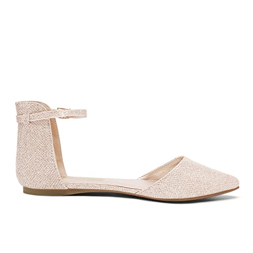 Dream Pairs Flapointed Women's Casual D'orsay Pointed Plain Ballet Comfort Soft Slip On Flats Shoes New,Ankle-Gold,11 B(M) Us #TOP2