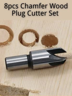 Eyech 8Pcs Wood Plug Cutter, Carbon Steel Straight And Taper