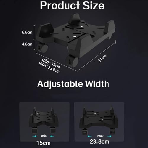 Soporte móvil para CPU de escritorio, soporte para torre PC bajo el escritorio con ruedas giratorias, rack para CPU principal para accesorios de oficina y hogar miniatura 2