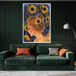 Toile fée tournesol 80x120cm pour déco de chambre fille féerique - 3