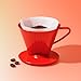 Fino Pour-Over Coffee Brewing Filter Cone, Number 2-Size, Red, Brews 2 to 6-Cups