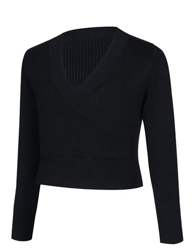 Girls Ballet Sweater Kids Warm up Dance Tops Toddler Long Sleeve Dance Sweater Pull on Ballerina Sweater2