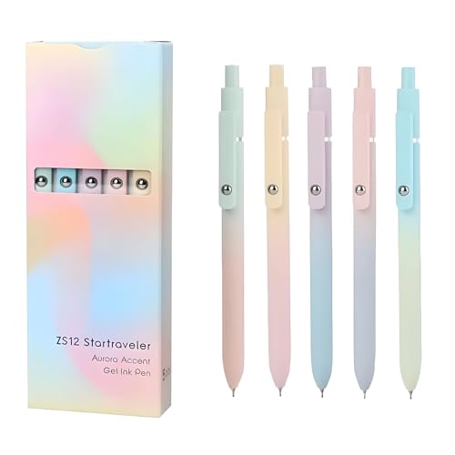 Pack 5 bolígrafos de gel multicolor con recarga