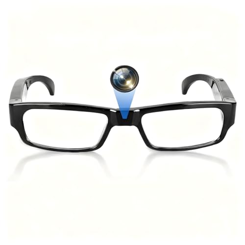 Limiete 1080P HD Spy Glasses Camera – 128GB Built-in Memory/Lightweight 36 g Frame/Up to 120 Min Battery/EIS Stabilization + Low-Light Mode/Plug & Play USB, No Wi-Fi Needed