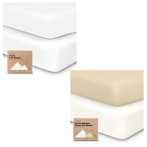 Image of KeaBabies 2-Pack Organic Crib Sheets - Jersey Fitted Crib Sheet - Organic Baby Crib Sheets Neutral - Crib Mattress Sheet