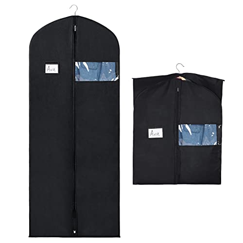 Zilink Garment Bags Suit Bag For Storage 60” Dress Cover With Clear Window Breathable Dress Bags With Sturdy Full Zipper For Suit, Shirt, Coat Closet Storage #TOP1
