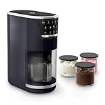 Moulinex Dolci, Gelatiera con 10 Programmi per Gelato, Sorbetto, Yogurt, Cocktail e Tanto Altro, Capacità Fino a 1,4L, con Tecnologia 1-Step Perfector, Pulizia Automatica, Colore Black Knight, MJ6038