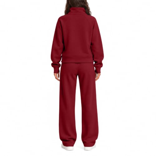 Fall 2 Piece Sets for Women Lightweight Fleece Stretchy Waistband Pullover - image 4
