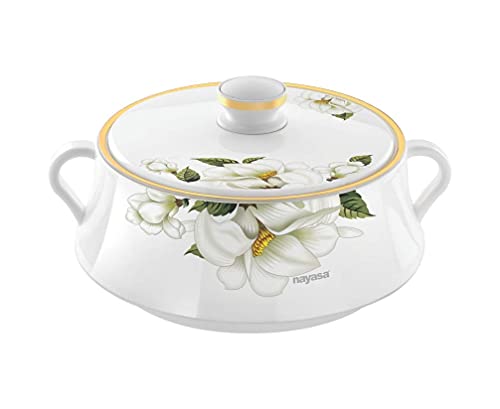 Image of Nayasa Plastic & Stainless Steel Lorenzo Casserole(5000ml,White)