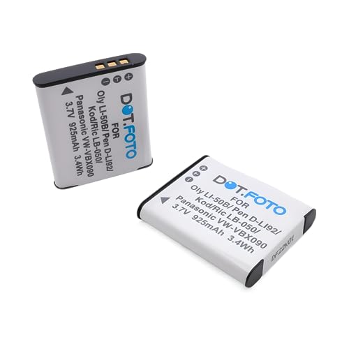 2 x Dot.Foto D-LI92 Premium 3.7v / 925mAh Batterie Rechargeable pour Pentax