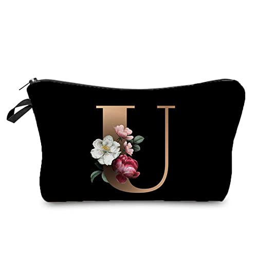 Mumuve Bolsa de cosméticos con letras A-Z impresas para mujer, 26 impresiones, maquillaje, portátil, accesorio de aseo de viaje, Varios colores: 11, 18*13.5cm