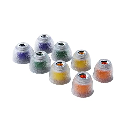 Image of TANGZU Tang Sancai Noble Earbud Tips, Replaceable Stainless Steel IEM Eartips, Liquid Silicone Medical Grade Hypoallergic Ear Plugs for in-Ear Monitor (XS /S /M /L- 4 Pairs)