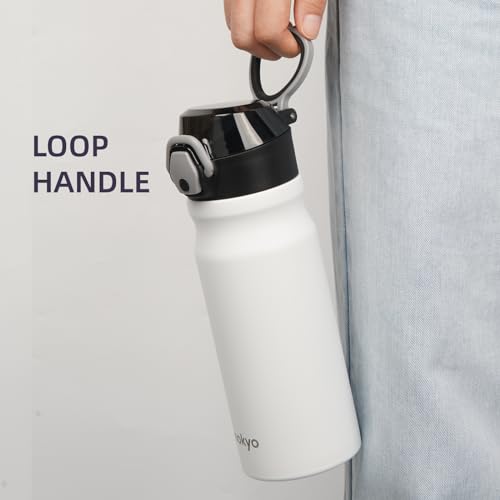 Image of Konokyo 18 oz Insulated Stainless Steel Sports Water Bottle with Straw Lid