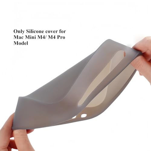 Image of Silicone Cover Compatible with Mac mini M4 / M4 Pro 2024, Dustproof Scratch-Proof Waterproof, Protective case for Mac mini PC (Black Cover with Stand)