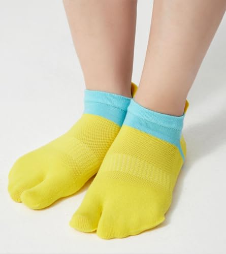 Image of Women's Solid 2 Toe Flip Flop Tabi Socks Geta Ankle Cotton 5 /6 Pairs
