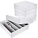 Card Storage Box 5000 Count Trading Card Box White Sports Card Storage Boxes Collectible Trading Card Cases for Soccer, Baseball Game Cards (3 Pcs)