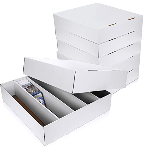 Yexiya 10 Pcs 5000 Count Card Storage Boxes with Divider for Trading and Gaming Cards White Cardboard Holder Collector Organizer for Deck of Play Pieces Sport Basketball Football Baseball Collecting