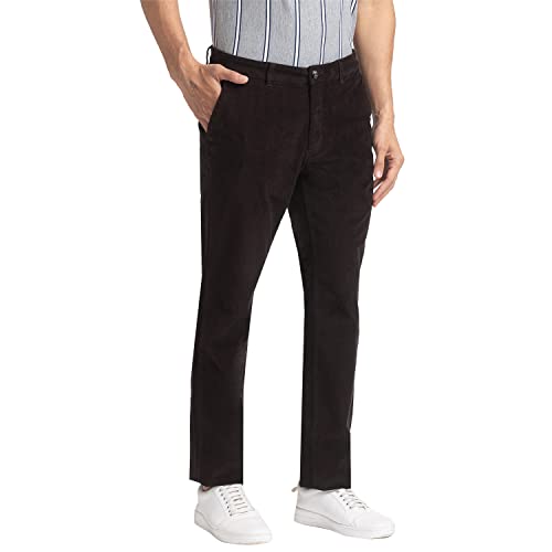 Image of Colorplus Men's Cotton Blend Solid Pattern Contemporary Fit Flat Front Casual Trouser