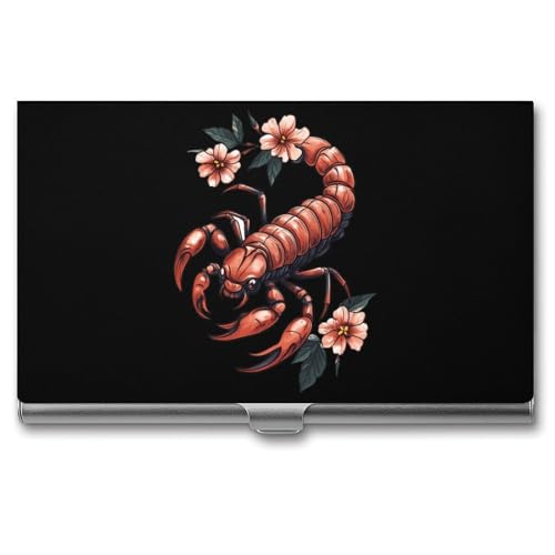 Tattoo Scorpion Business Card Case Pocket Card Holder Slim Card Wallet for Men Women