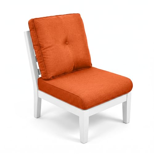 Image of Outdoor Chair Cushions-Patio Chair Cushions Set with Removable Cover 22 X 24 Inch Outdoor Cushions for Patio Furniture Chair Sofa Couch-Orange