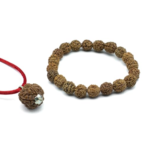 Image of Astrotalk 5 Mukhi Rudraksha Bracelet | Spiritual Essence of Focus & Growth | Natural original Rudraksha Beads | Astrology Unisex Bracelet for Men & Women