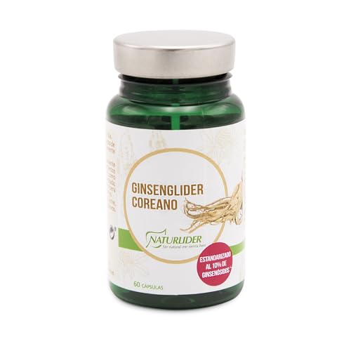 Naturlider - Ginseng Coreano - Panax Ginseng Raiz - Mejora la Concentración, Memoria y Resistencia Atlética - 60 cápsulas