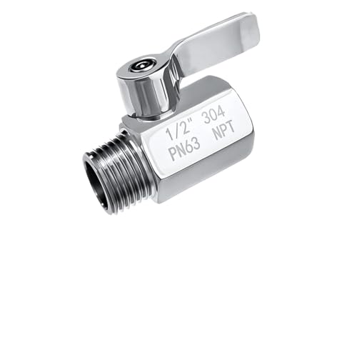Robinet à bille miniature inox douche régulateur débit eau vanne arrêt compacte filetée - 2