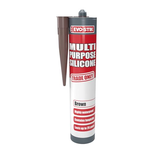EVO-STIK Multipurpose Silicone Sealant Brown - Waterproof & Mould Resistant - For Interior and Exterior Use