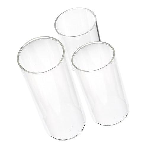 Levemolo 3Pcs Clear Glass Candle Holders Cylinder Candle Covers for Romantic Decor Candleholder Tubes for Weddings Parties and Home Centerpieces Height