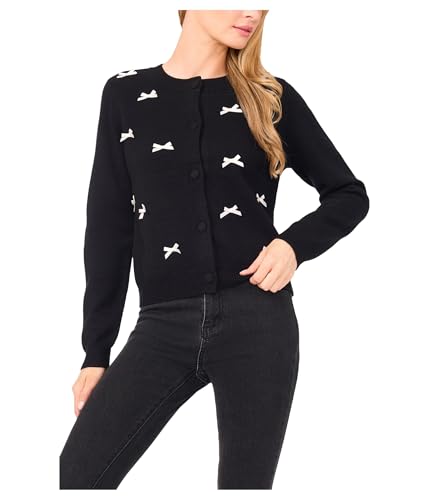 CeCe Women's Ribbon Applique Cardigan