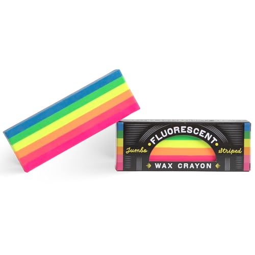 eeBoo: Jumbo Wax Crayon: Rainbow Fluorescent – 6 Vibrant Colors in One Chunky Crayon, 4" x 1.5" x 0.625" Block, Art & Coloring Supplies, Kids Ages 3+