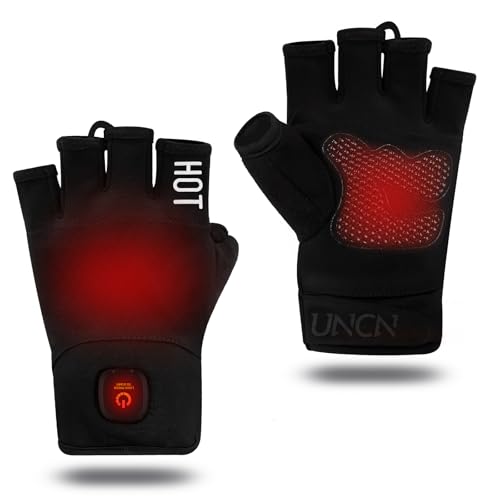 uncn Beheizte Handschuhe Fingerlos für Frauen Mann Arbeit Touchscreen Handschuhe für Winter Kaltes Wetter Wiederaufladbare Elektrik