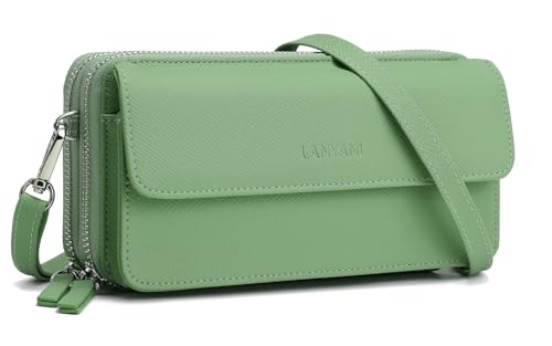 Image of Lanyani RFID Crossbody Wallet Wristlet Purse with Phone Pocket For Women Vegan Leather