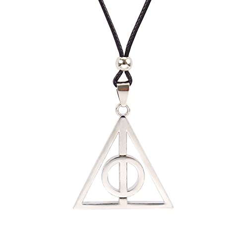 ZLESAGII Heiligtümer des Todes Leder Kette mit Anhänger Film Liebhaber Fan-Merch Kinder Damen Halskette Geschenk für Fans Frauen Mädchen Cover