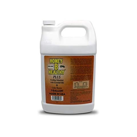 Honey B Healthy Plus 1 Gallon Jug, Feeding Stimulant with Essential Oils + Cedar Booster Cover