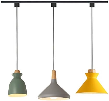 ANYE 3-Lights Chandelier Set for H-Type Track Tricolor DIY Match Ceiling Lamp Nordic Simple Minimalist Modern Style Pendant Lamp for Restaurant Cafe Bulb Sold Separately