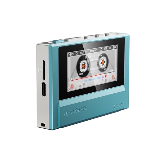 FiiO Echo Retro Hi-Res Digitaler Audio-Player Dual-DAC-Bluetooth-Musik-Player 4 4 mm symmetrischer Ausgang Farbbildschirm tragbarer DAP (Himmelblau)