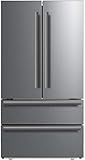 Sharp SJG2351FS 36' Stainless Steel 4-Door French Door Refrigerator with 22.5 cu. ft. Capacity,...