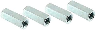 Hex Coupling Nut - Coupling Nuts 1/2"-13 x 1-3/4" Long Coupling Nut, Hex Rod Coupling Nut with Zinc Plate, Hex Coupling Nuts 1/2"-13 x 1-3/4" Threaded Rod Connector (4)